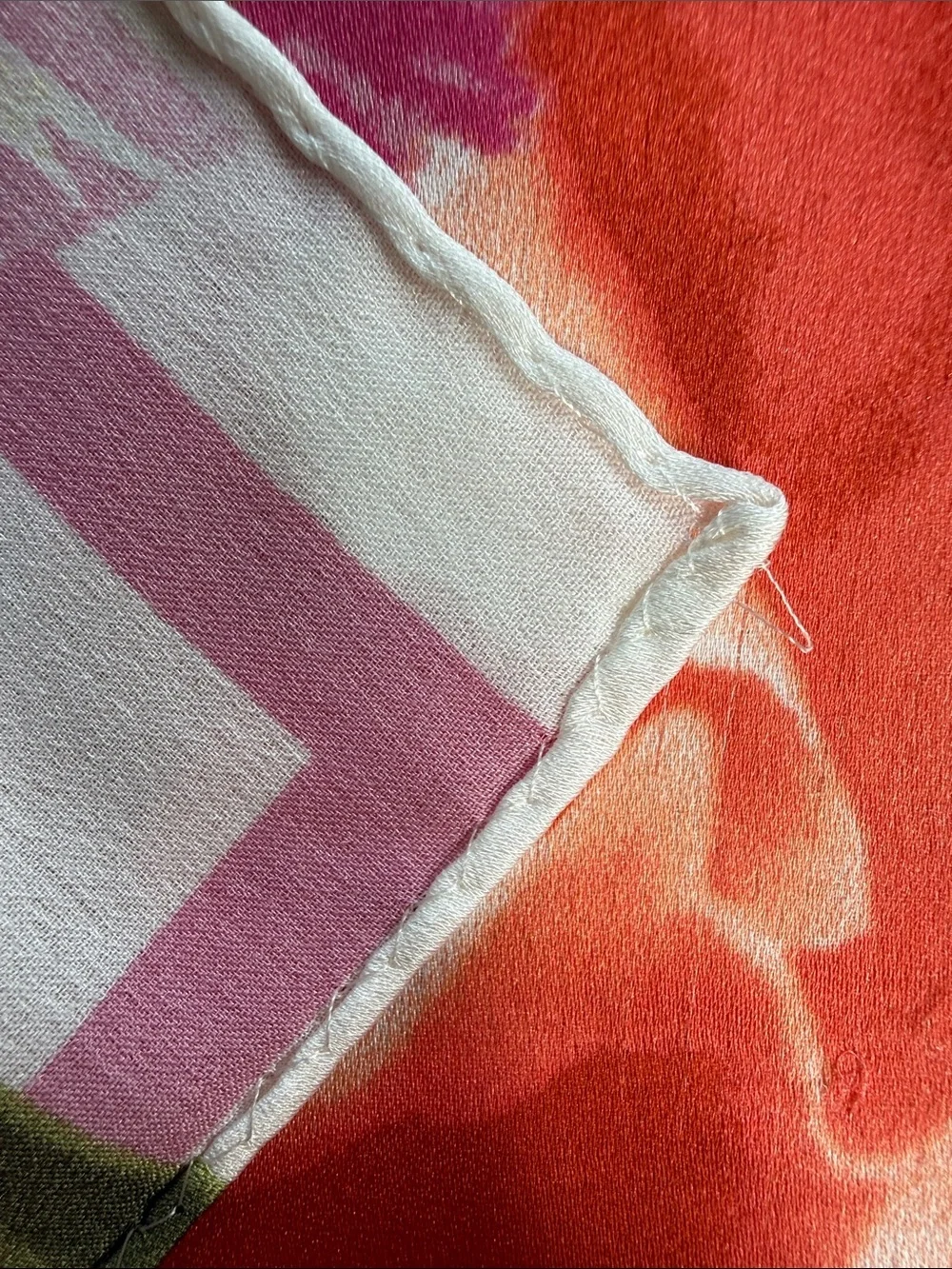 Collectioneighteen square floral print scarf pink, yellow, coral, orange, white